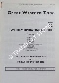 Book cover of Weekly Operating Notice, 2 to 8 November 2002 by Railtrack Great Western